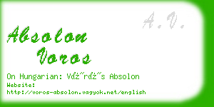 absolon voros business card
